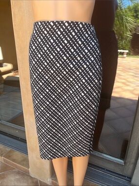 Express Black & White Pencil Skirt